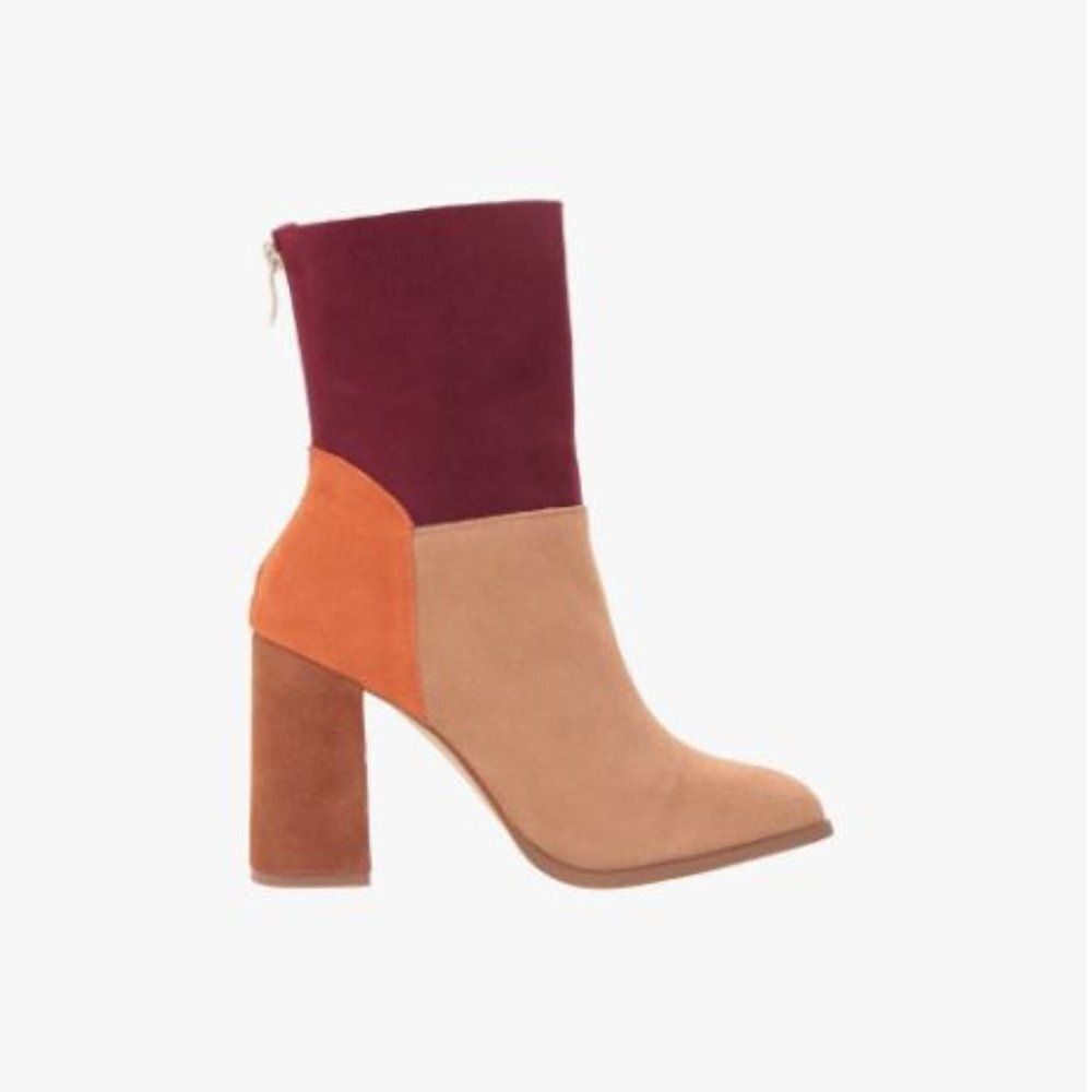 Chinese Laundry Tri Color Suede Booties New In Box - Picture 2 of 15